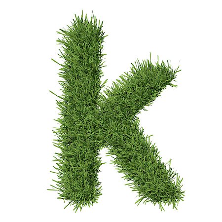 simsearch:400-06062275,k - Letter of the alphabet made from grass. Isolated render on a white background Stockbilder - Microstock & Abonnement, Bildnummer: 400-07253163