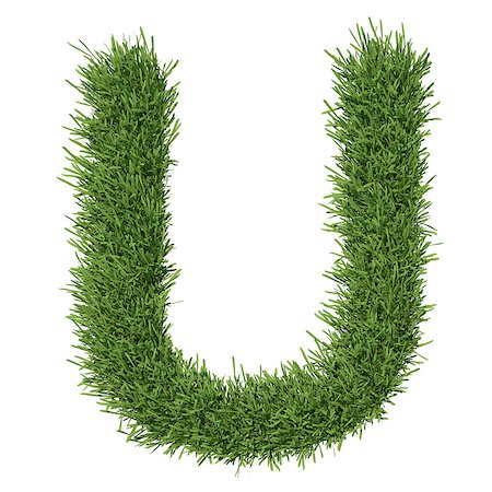 simsearch:400-06062275,k - Letter of the alphabet made from grass. Isolated render on a white background Stockbilder - Microstock & Abonnement, Bildnummer: 400-07253176