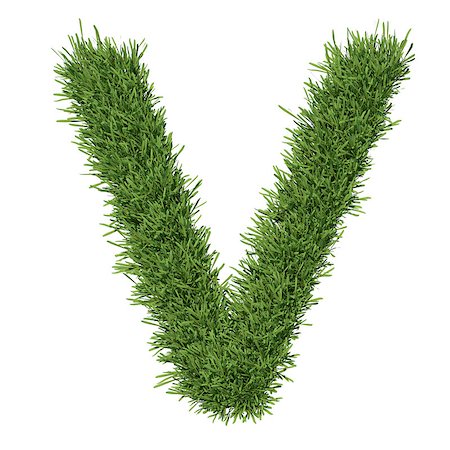 simsearch:400-06570113,k - Letter of the alphabet made from grass. Isolated render on a white background Photographie de stock - Aubaine LD & Abonnement, Code: 400-07253173