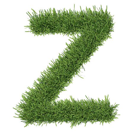 simsearch:400-06062275,k - Letter of the alphabet made from grass. Isolated render on a white background Stockbilder - Microstock & Abonnement, Bildnummer: 400-07253187