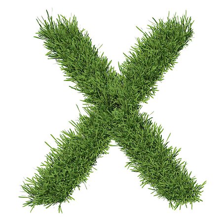 simsearch:400-06062275,k - Letter of the alphabet made from grass. Isolated render on a white background Stockbilder - Microstock & Abonnement, Bildnummer: 400-07253189
