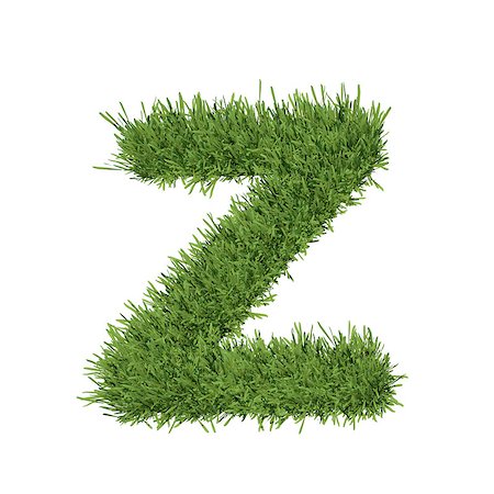 simsearch:400-06062275,k - Letter of the alphabet made from grass. Isolated render on a white background Stockbilder - Microstock & Abonnement, Bildnummer: 400-07253197