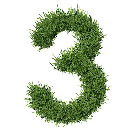 simsearch:400-06570125,k - Arabic numeral made of grass. Isolated render on a white background Photographie de stock - Aubaine LD & Abonnement, Code: 400-07253191