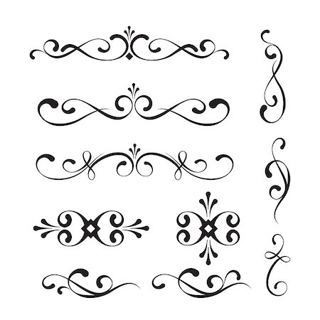 elegant dividers - Set of decorative elements and ornaments Stock Photo - Budget Royalty-Free & Subscription, Code: 400-07253568