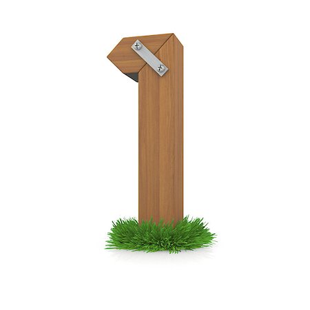 simsearch:400-06698913,k - Wooden number one in the grass. Isolated render with reflection on white background. bio concept Foto de stock - Super Valor sin royalties y Suscripción, Código: 400-07253861