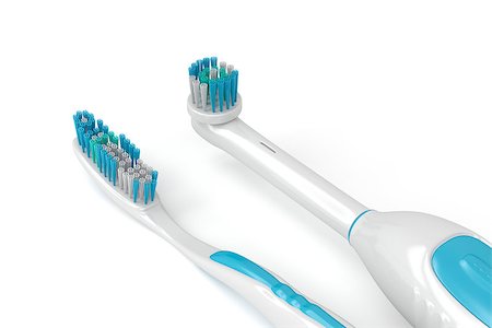 Close-up image of electric and classic toothbrushes Stock Photo - Budget Royalty-Free & Subscription, Code: 400-07253878