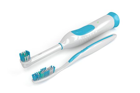 Electric and classic toothbrushes, 3d rendered image Stock Photo - Budget Royalty-Free & Subscription, Code: 400-07253879