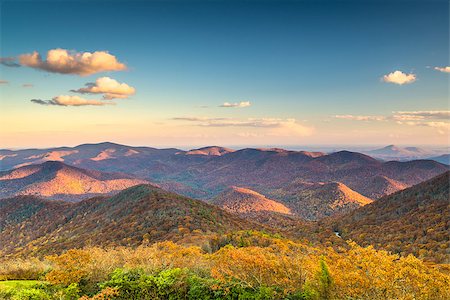 simsearch:400-07090796,k - Blue Ridge Mountains at dusk in north Georgia, USA. Stock Photo - Budget Royalty-Free & Subscription, Code: 400-07253955