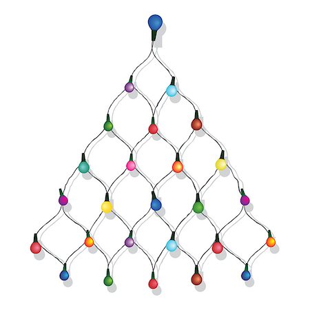 string lights fun - Christmas tree garland lights string of Christmas vector background isolated on white Stock Photo - Budget Royalty-Free & Subscription, Code: 400-07253983