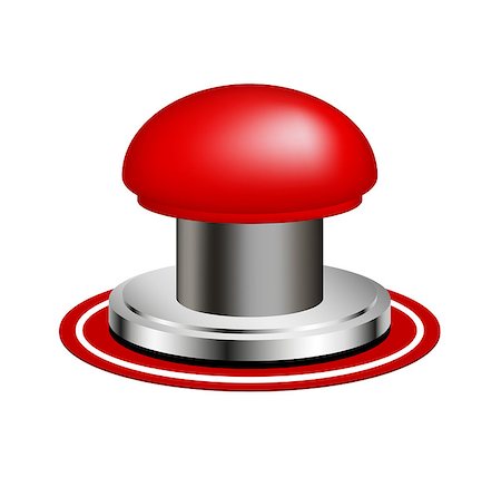Red alert push button isolated on white background Stock Photo - Budget Royalty-Free & Subscription, Code: 400-07264000