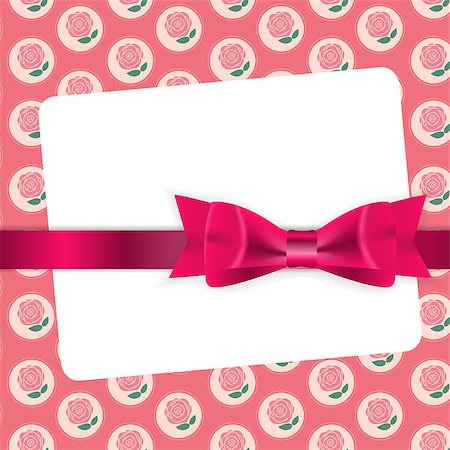 simsearch:400-04744751,k - Valentine`s Day Card with Bow and Ribbon Vector Illustration Foto de stock - Super Valor sin royalties y Suscripción, Código: 400-07264024