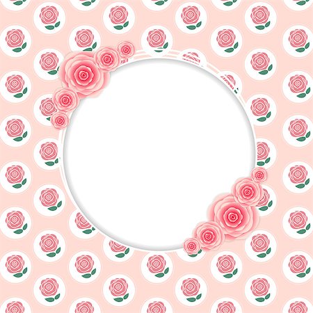 Cute Frame with Rose Flowers  Vector Illustration. Stock Photo - Budget Royalty-Free & Subscription, Code: 400-07264026