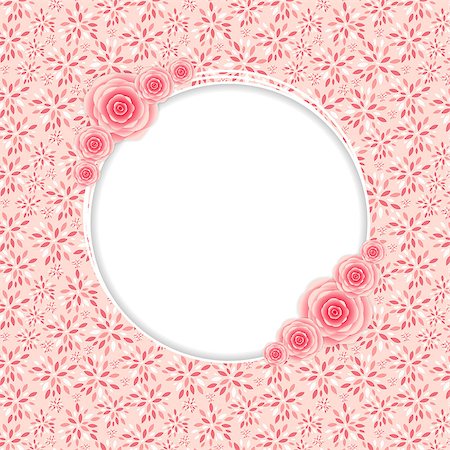 Cute Frame with Rose Flowers  Vector Illustration. Stock Photo - Budget Royalty-Free & Subscription, Code: 400-07264035