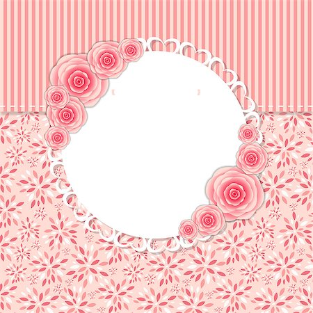 Cute Frame with Rose Flowers  Vector Illustration. Stock Photo - Budget Royalty-Free & Subscription, Code: 400-07264037