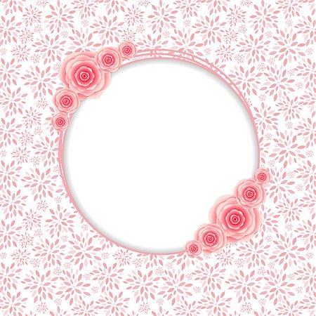 Cute Frame with Rose Flowers  Vector Illustration. Stock Photo - Budget Royalty-Free & Subscription, Code: 400-07264033