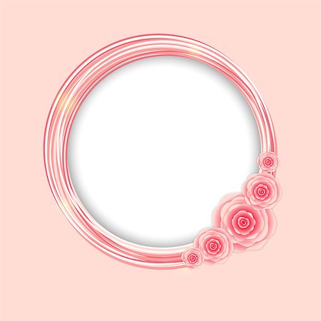 Cute Frame with Rose Flowers  Vector Illustration. Stock Photo - Budget Royalty-Free & Subscription, Code: 400-07264046