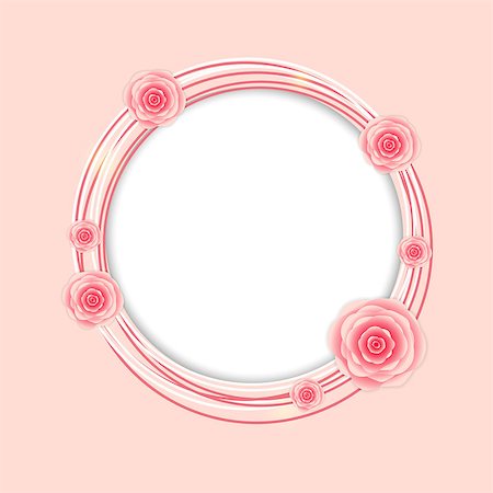 Cute Frame with Rose Flowers  Vector Illustration. Stock Photo - Budget Royalty-Free & Subscription, Code: 400-07264047