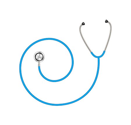 Stethoscope in shape of spiral in blue design on white background Stock Photo - Budget Royalty-Free & Subscription, Code: 400-07264160