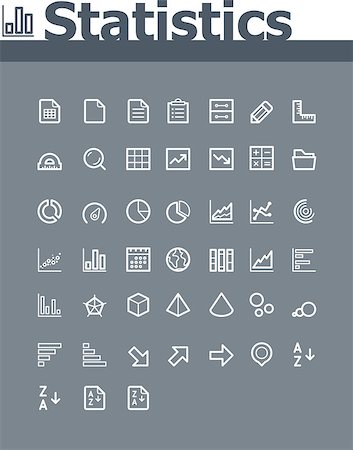 Set of the simple flat statistic elements icons Stock Photo - Budget Royalty-Free & Subscription, Code: 400-07264184