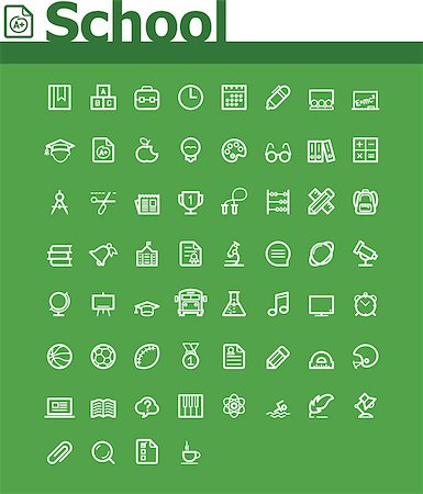 simsearch:400-04145625,k - Set of the simple school related icons Stock Photo - Budget Royalty-Free & Subscription, Code: 400-07264183