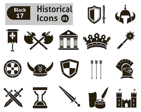 simsearch:400-07817846,k - Histoical icons. Vector set for you design Fotografie stock - Microstock e Abbonamento, Codice: 400-07264355
