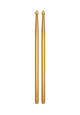 simsearch:400-06133570,k - A pair of wooden drumsticks on white background Stock Photo - Budget Royalty-Free & Subscription, Code: 400-07264353