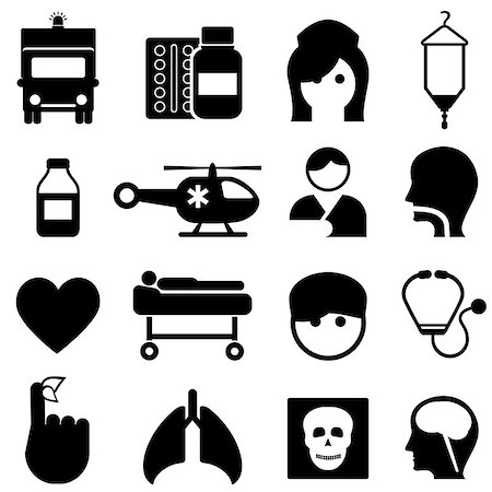 Health and medical icon set Stock Photo - Budget Royalty-Free & Subscription, Code: 400-07264494