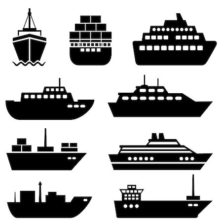Ship and boat icon set Stock Photo - Budget Royalty-Free & Subscription, Code: 400-07264496