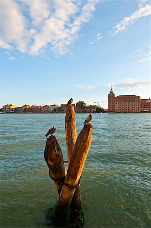 simsearch:400-07272498,k - Venice Italy lagune view with "bricole" timber planted to sign the way of the canal Stock Photo - Budget Royalty-Free & Subscription, Code: 400-07264547