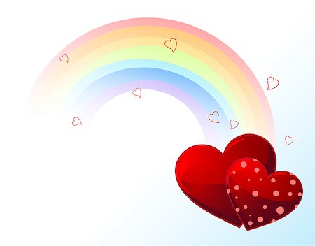 simsearch:400-08016415,k - Valentines Day  background with hearts and rainbow Photographie de stock - Aubaine LD & Abonnement, Code: 400-07264711