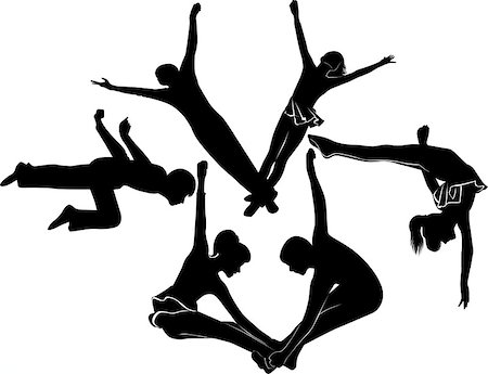 pattuglia acrobatica - acrobats gymnasts Fotografie stock - Microstock e Abbonamento, Codice: 400-07264935