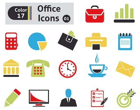 Office icons. Vector set for you design Stock Photo - Budget Royalty-Free & Subscription, Code: 400-07265052