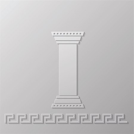 designs for decoration of pillars - illustration with greek column for your design Foto de stock - Super Valor sin royalties y Suscripción, Código: 400-07265162