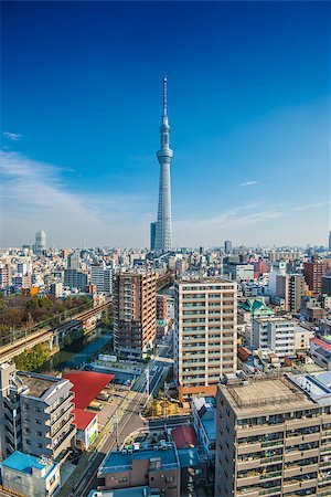 simsearch:400-07265197,k - Tokyo, Japan skyline with Tokyo Skytree. Fotografie stock - Microstock e Abbonamento, Codice: 400-07265203