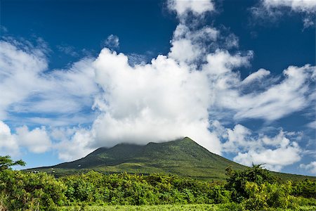 simsearch:700-00080625,k - Nevis Peak, a volcano in the Caribbean. Stock Photo - Budget Royalty-Free & Subscription, Code: 400-07265254