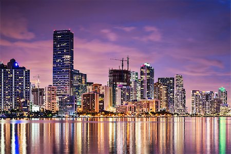 sepavo (artist) - Skyline of Miami, Florida, USA over Biscayne Bay. Photographie de stock - Aubaine LD & Abonnement, Code: 400-07265260