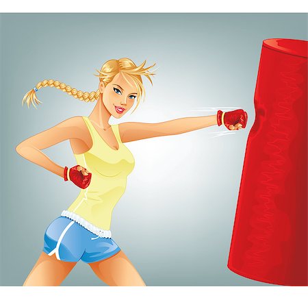 pisica_sfioasa (artist) - Woman Boxing Foto de stock - Royalty-Free Super Valor e Assinatura, Número: 400-07265298