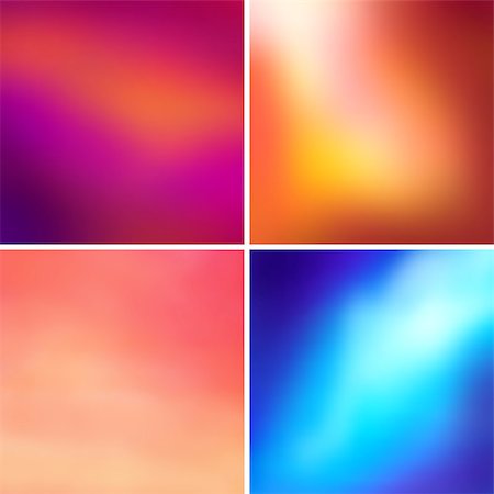 Abstract colorful blurred vector backgrounds set Stock Photo - Budget Royalty-Free & Subscription, Code: 400-07265314