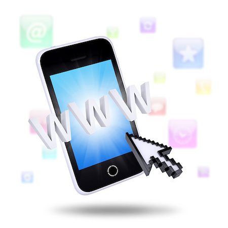 simsearch:400-06355676,k - Smartphone and application icons. The concept of telecommunication technologies Foto de stock - Super Valor sin royalties y Suscripción, Código: 400-07265358