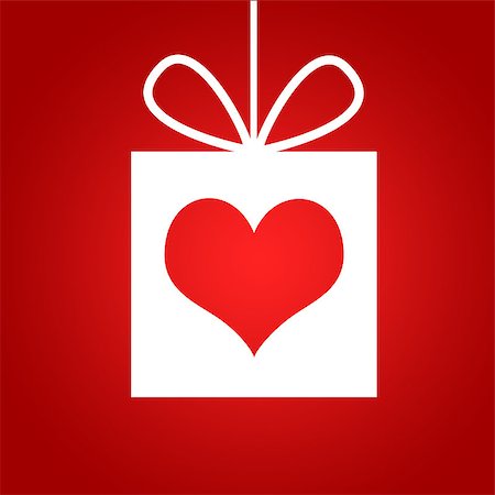 simsearch:400-07265416,k - Red heart in gift. Red background. The concept of Valentine's Day Stock Photo - Budget Royalty-Free & Subscription, Code: 400-07265363