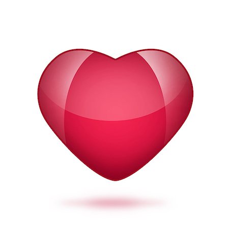 simsearch:400-07261564,k - Red heart. Isolated on the white background Stock Photo - Budget Royalty-Free & Subscription, Code: 400-07265376