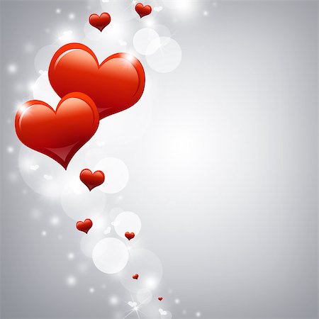 simsearch:400-07265416,k - Two red hearts. Abstract background. The concept of Valentine's Day Stock Photo - Budget Royalty-Free & Subscription, Code: 400-07265404