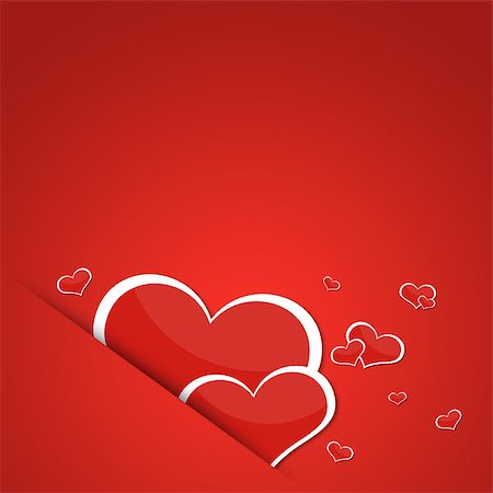 simsearch:400-05896013,k - Two red hearts. Abstract background. The concept of Valentine's Day Stock Photo - Budget Royalty-Free & Subscription, Code: 400-07265419