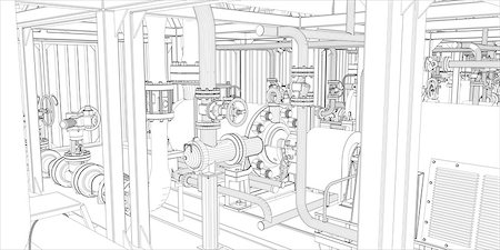 simsearch:400-07263534,k - Industrial equipment. Wire-frame 3d render. Vector format Stock Photo - Budget Royalty-Free & Subscription, Code: 400-07265512