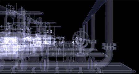 Industrial equipment. X-Ray render isolated on a black background Photographie de stock - Aubaine LD & Abonnement, Code: 400-07265539