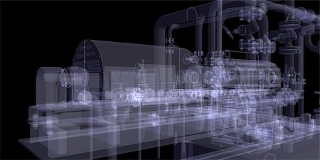 simsearch:400-07263534,k - Industrial equipment. X-Ray render isolated on a black background Stock Photo - Budget Royalty-Free & Subscription, Code: 400-07265549