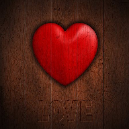 simsearch:400-06528675,k - Grunge background with heart on dark wooden planks Stockbilder - Microstock & Abonnement, Bildnummer: 400-07265700