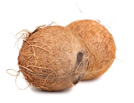 simsearch:659-03521886,k - Two brown ripe coconut isolated on white background Stock Photo - Budget Royalty-Free & Subscription, Code: 400-07265742