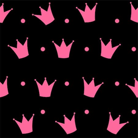 Princess Crown Seamless Pattern Background Vector Illustration. Stock Photo - Budget Royalty-Free & Subscription, Code: 400-07265759