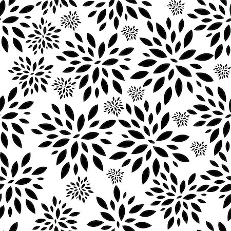 symbols modern art - Flower Leaves Seamless Pattern Background Vector Illustration Photographie de stock - Aubaine LD & Abonnement, Code: 400-07265760